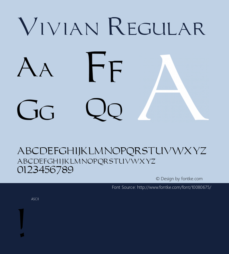 Vivian Regular Unknown Font Sample