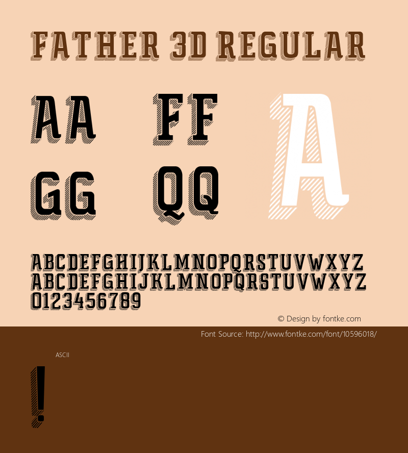 Father 3D Regular Version 000.000 Font Sample