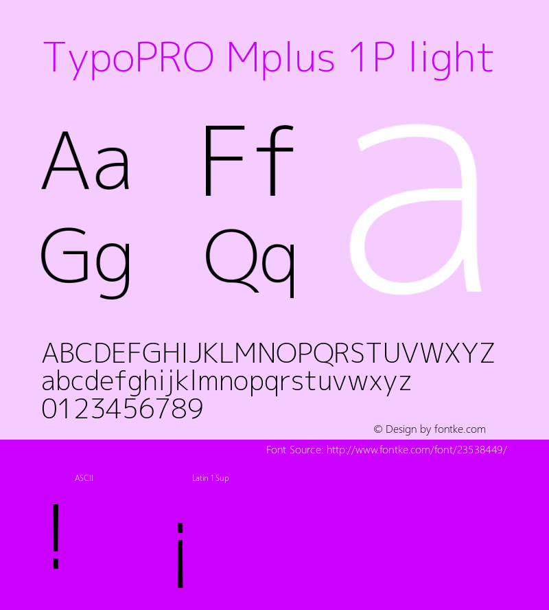 TypoPRO Mplus 1P light  Font Sample