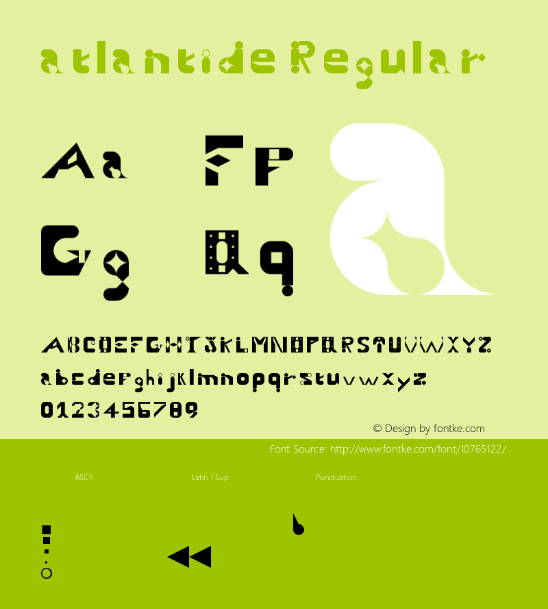 atlantide Regular Version 1.0 Font Sample