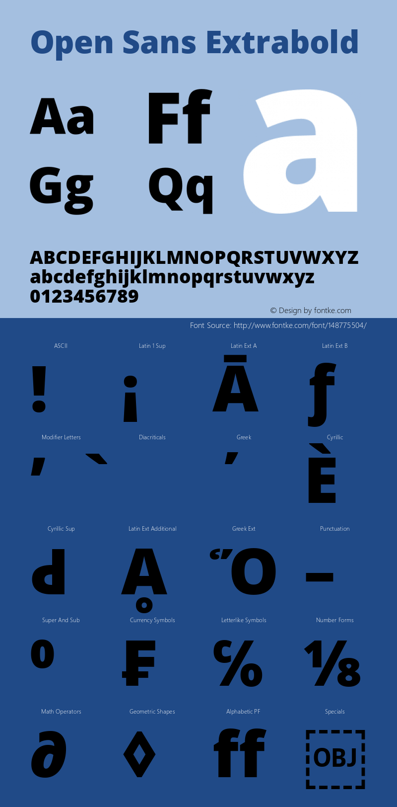 Open Sans Extrabold Version 1.10 Font Sample