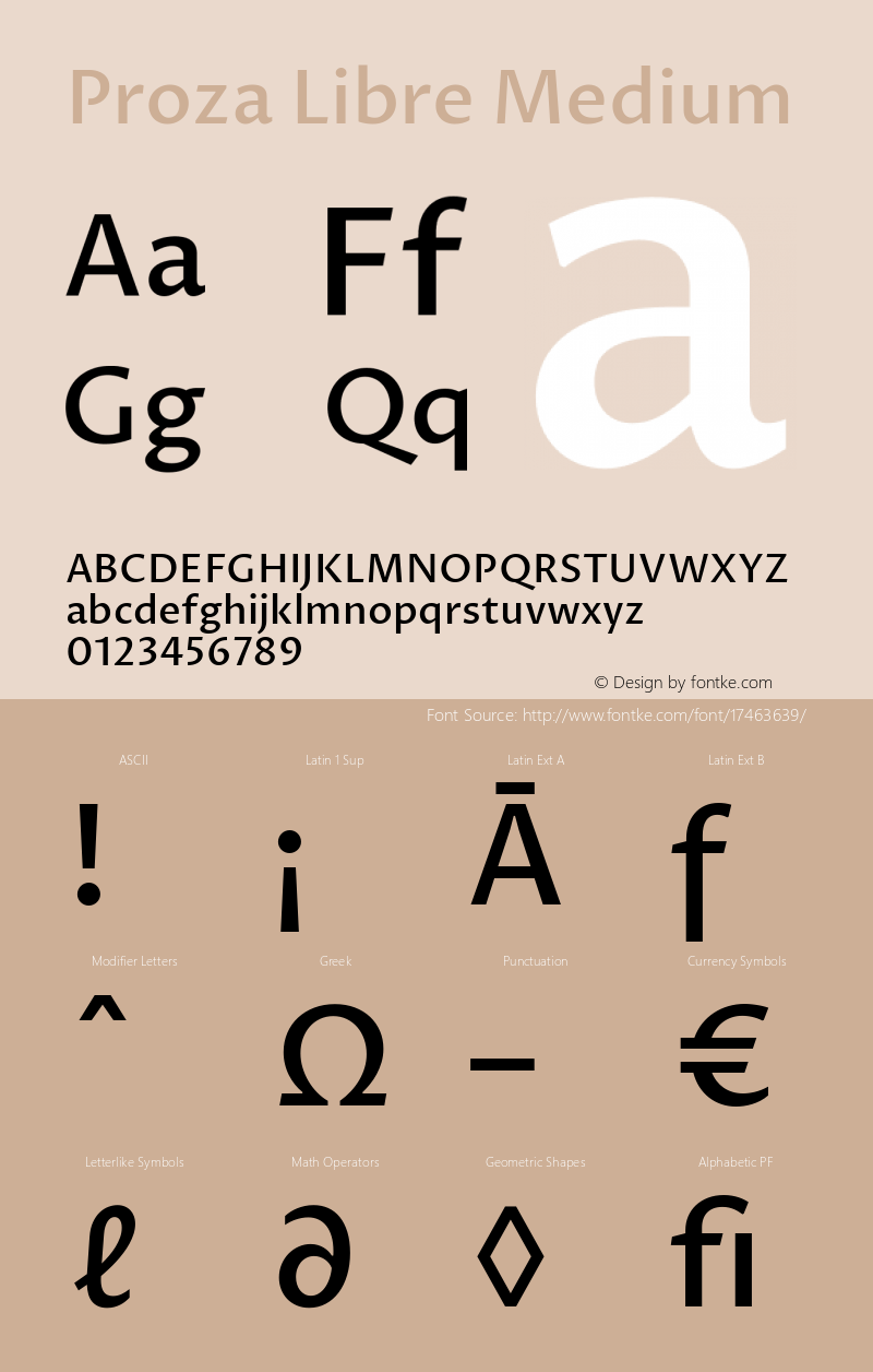 Proza Libre Medium Version 1.000; ttfautohint (v1.4.1.8-43bc) Font Sample