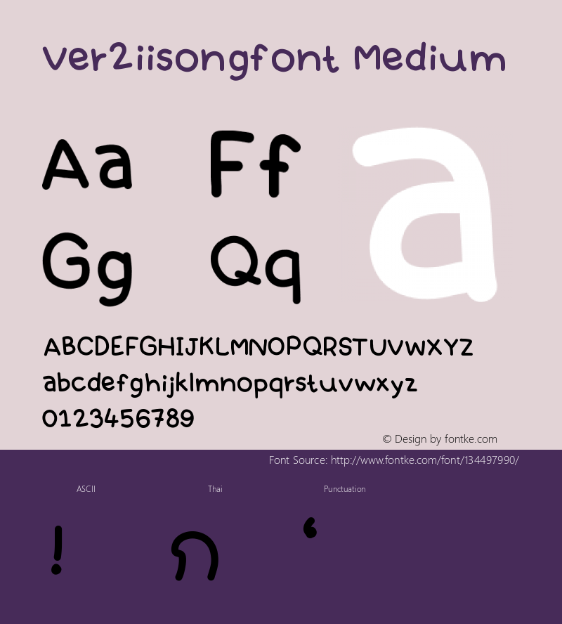 Ver2iisongfont Version 001.000 Font Sample