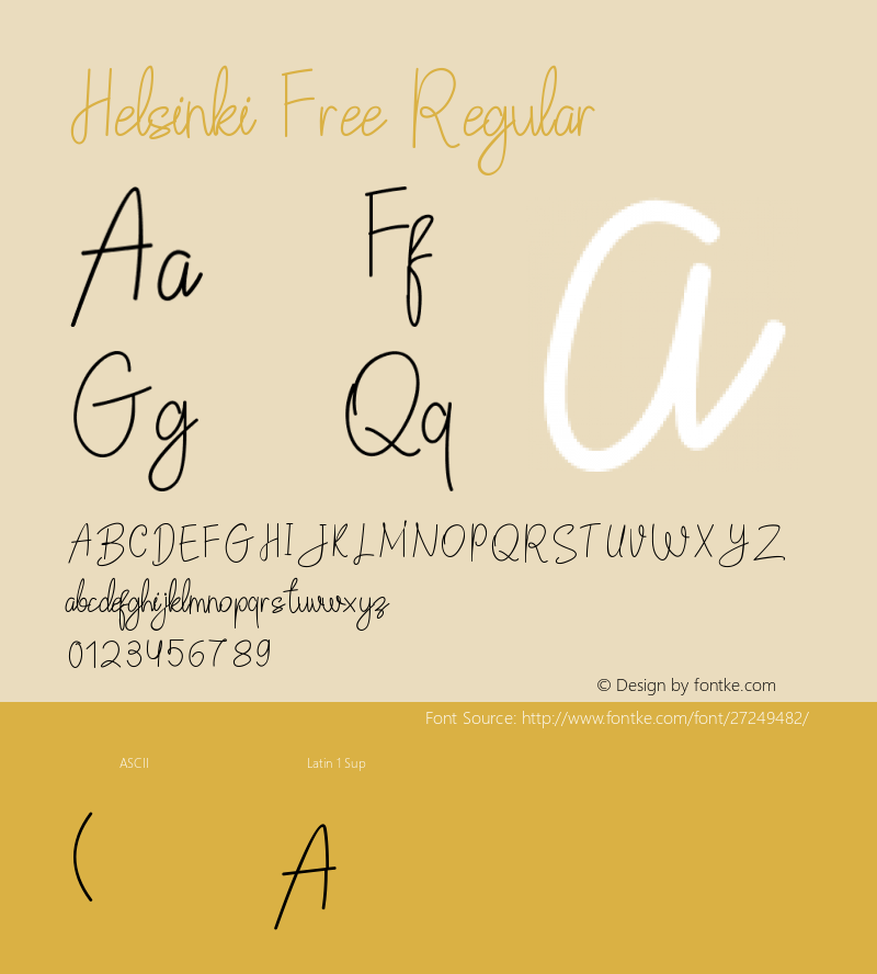 Helsinki Free Version 1.002;Fontself Maker 3.0.1 Font Sample