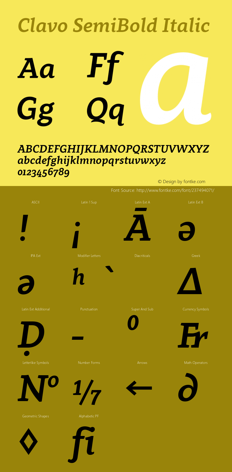 Clavo SemiBold Italic Version 1.007图片样张
