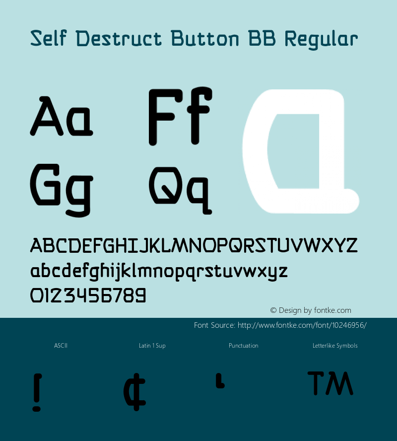 Self Destruct Button BB Regular Version 1.000 Font Sample