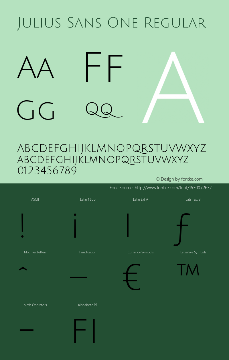 Julius Sans One Version 1.002; ttfautohint (v1.3) Font Sample