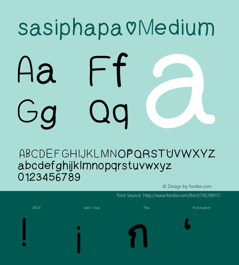 sasiphapa Version 001.000 Font Sample