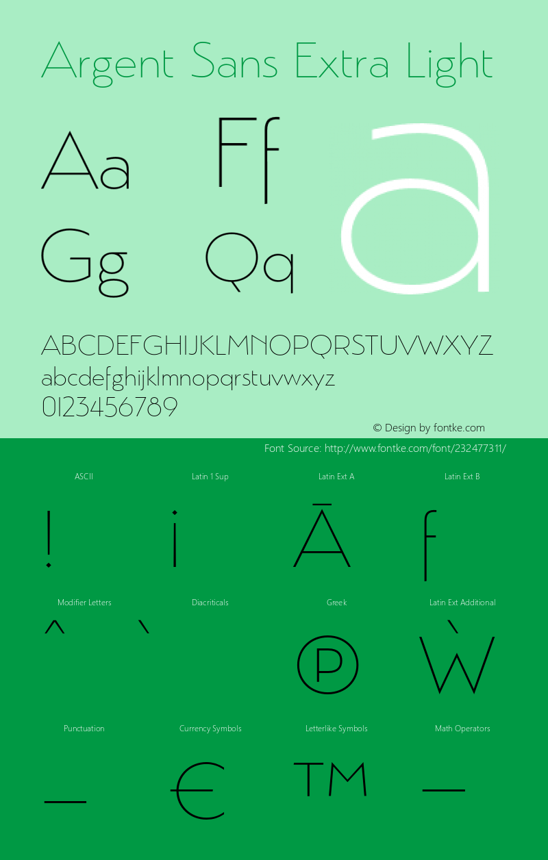 Argent Sans Extra Light Version 3.000;PS 003.000;hotconv 1.0.88;makeotf.lib2.5.64775图片样张