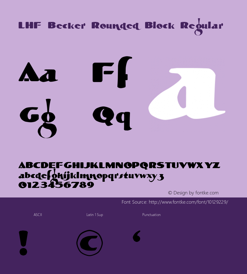 LHF Becker Rounded Block Regular 000.000 Font Sample