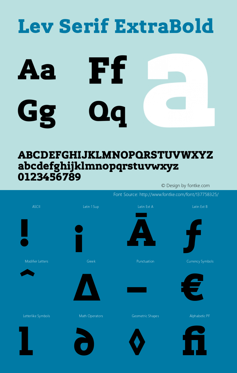 Lev Serif ExtraBold Version 1.002 Font Sample