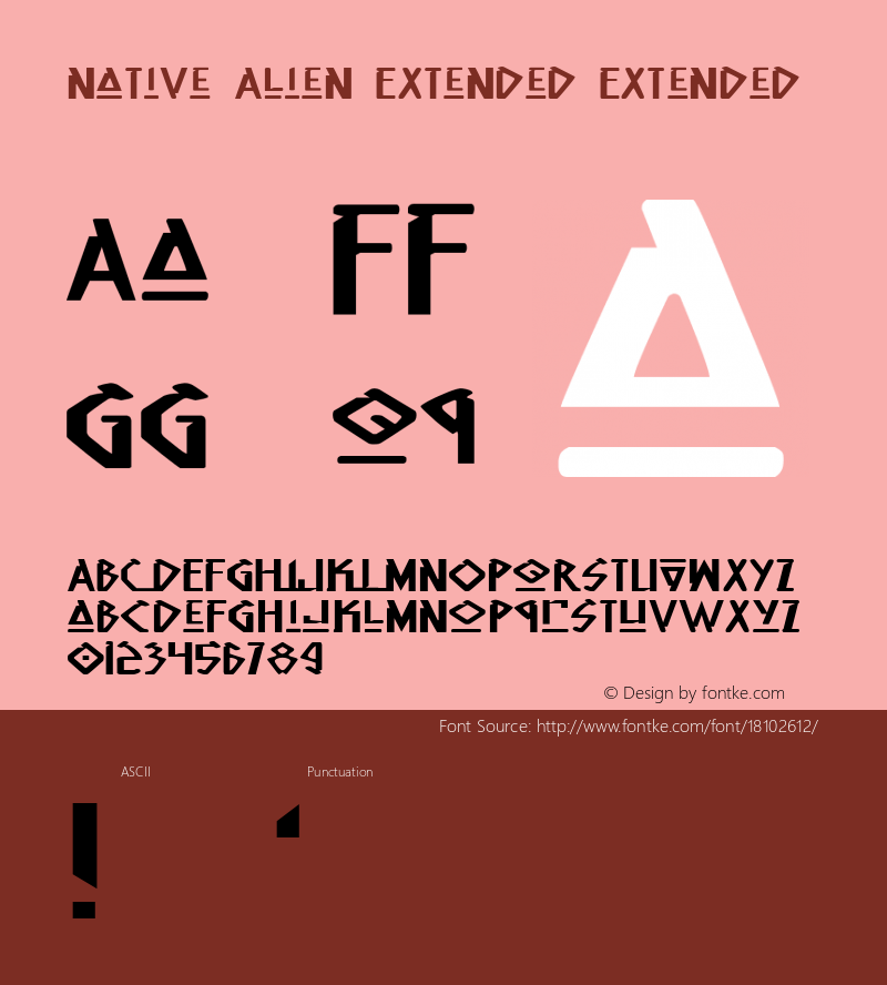 Native Alien Extended Extended 1 Font Sample