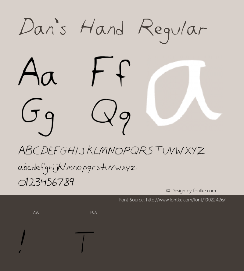 Dan's Hand Regular 2 Font Sample