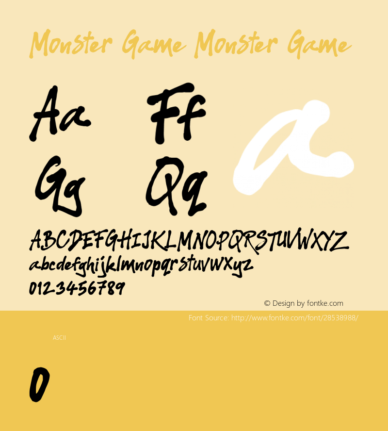 Monster Game  Font Sample