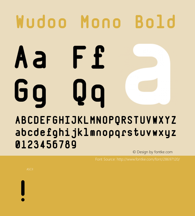 WudooMono-Bold Version 1.000 | wf-rip DC20170430 Font Sample