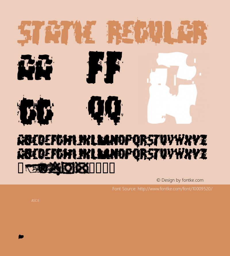 Static Regular Macromedia Fontographer 4.1 2/25/99 Font Sample