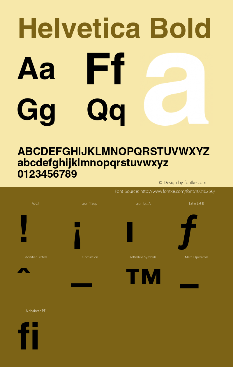 Helvetica Bold 001.007 Font Sample