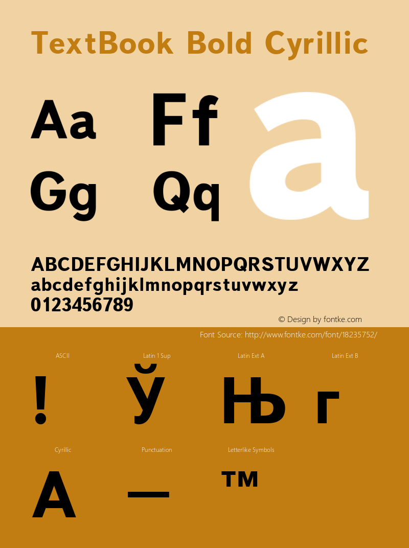 TextBook Bold Cyrillic 001.000 Font Sample