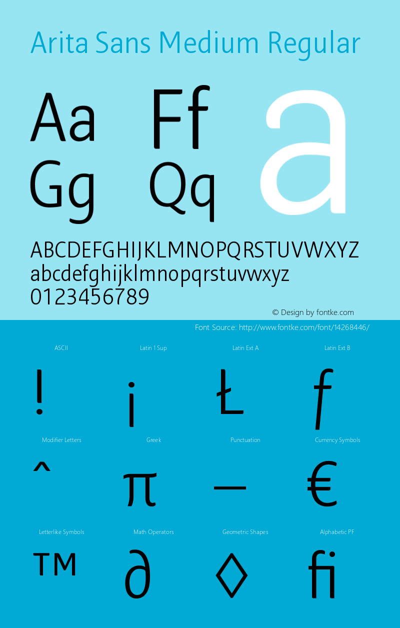 Arita Sans Medium Regular Version 1.000;PS 001.000;hotconv 1.0.56;makeotf.lib2.0.21325 Font Sample