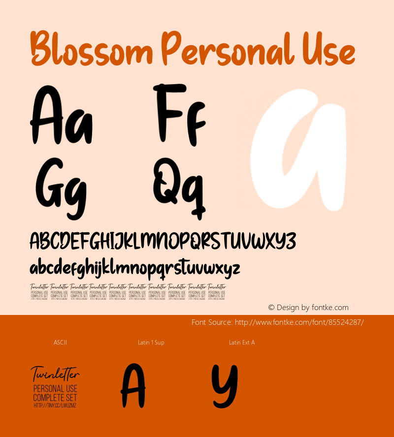 Blossom Personal Use Version 1.001;Fontself Maker 3.5.2 Font Sample
