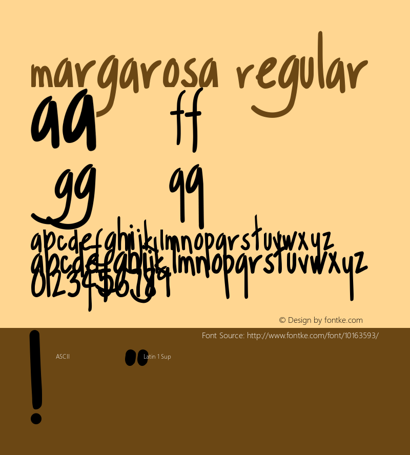 Margarosa Regular Unknown Font Sample