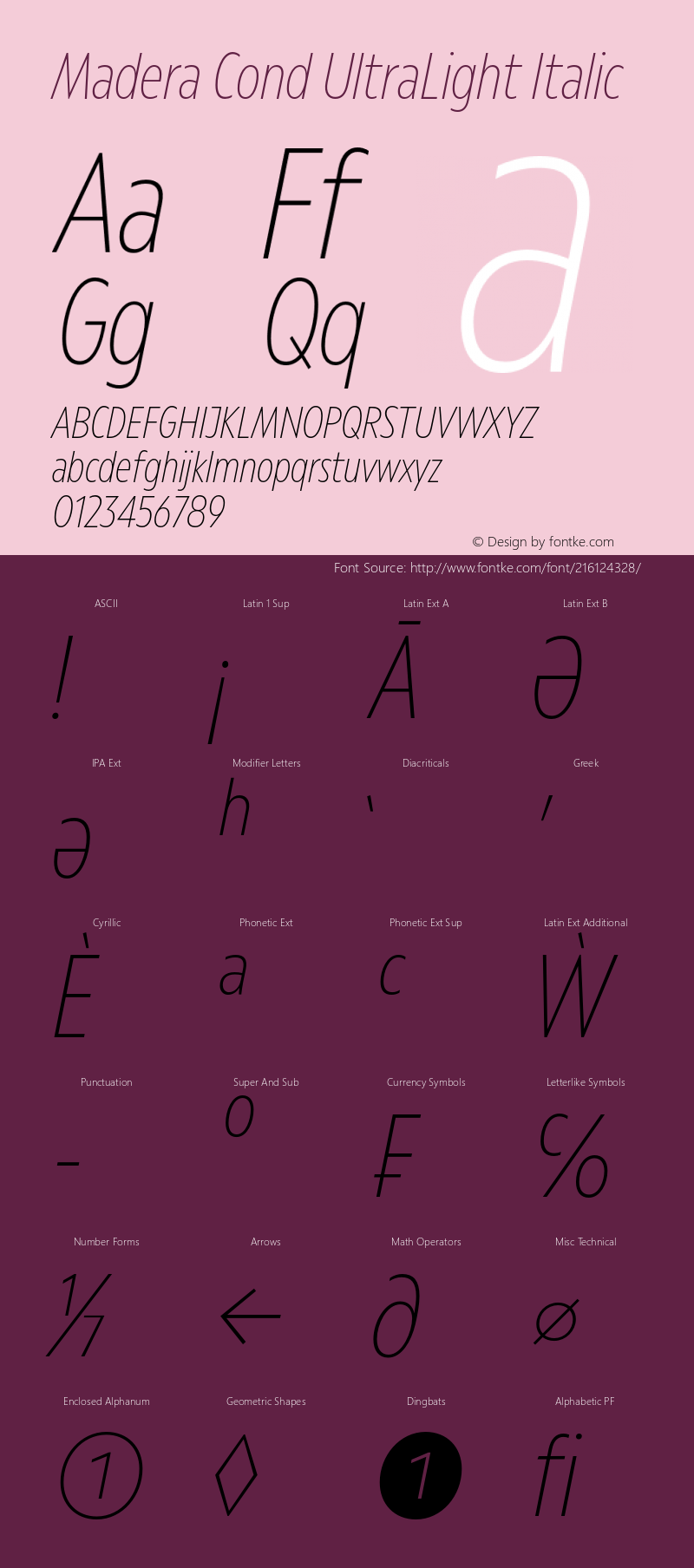 Madera Cond UltraLight Italic Version 2.01图片样张