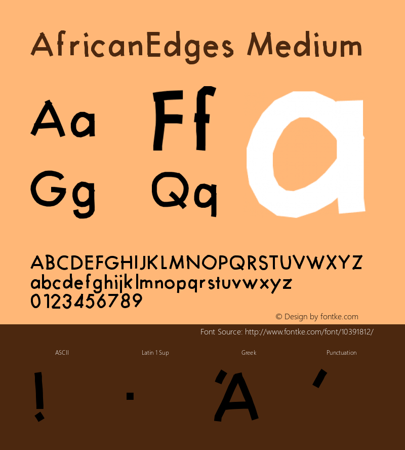 AfricanEdges Medium Version 001.000 Font Sample