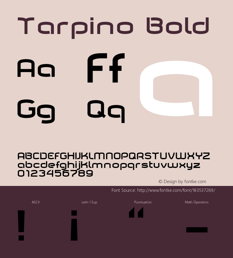 Tarpino Bold Fontographer 4.7 10/13/06 FG4M­0000002707图片样张