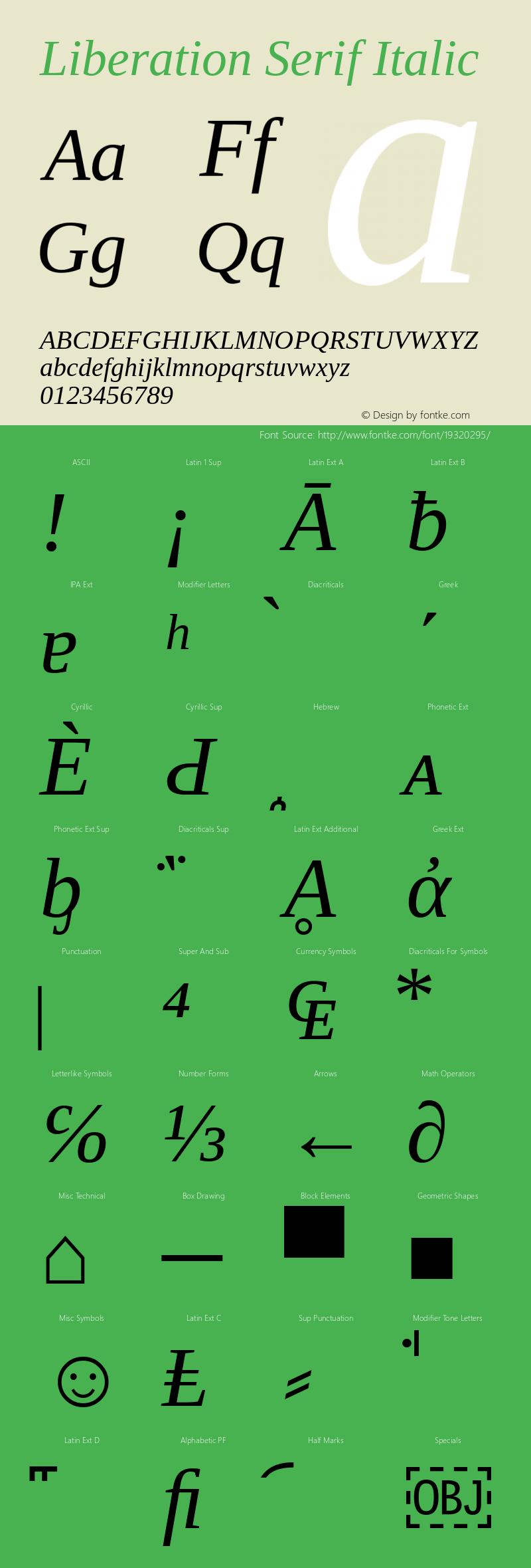 Liberation Serif Italic Version 2.00.0 Font Sample