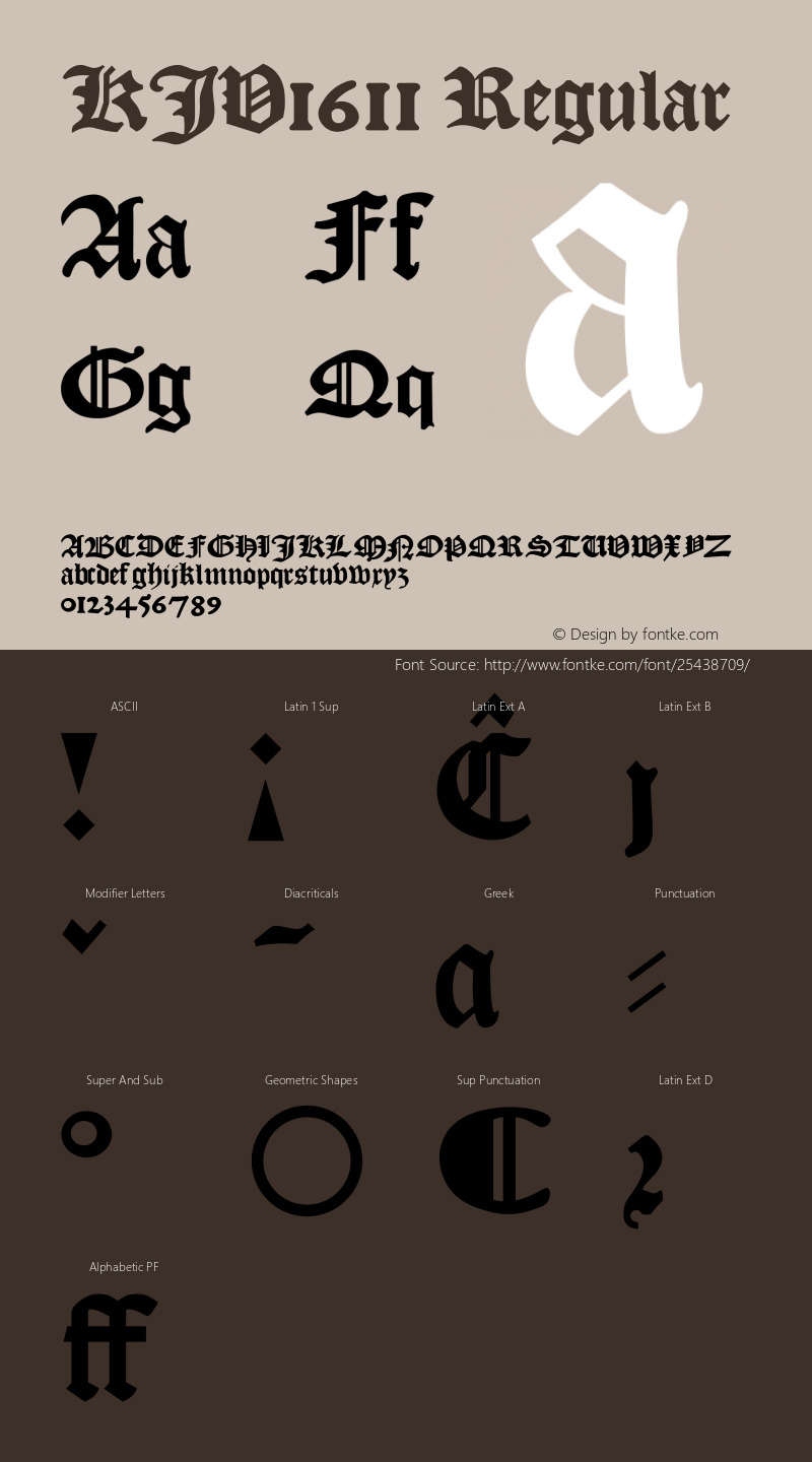 KJV 1611 Version 001.000 Font Sample