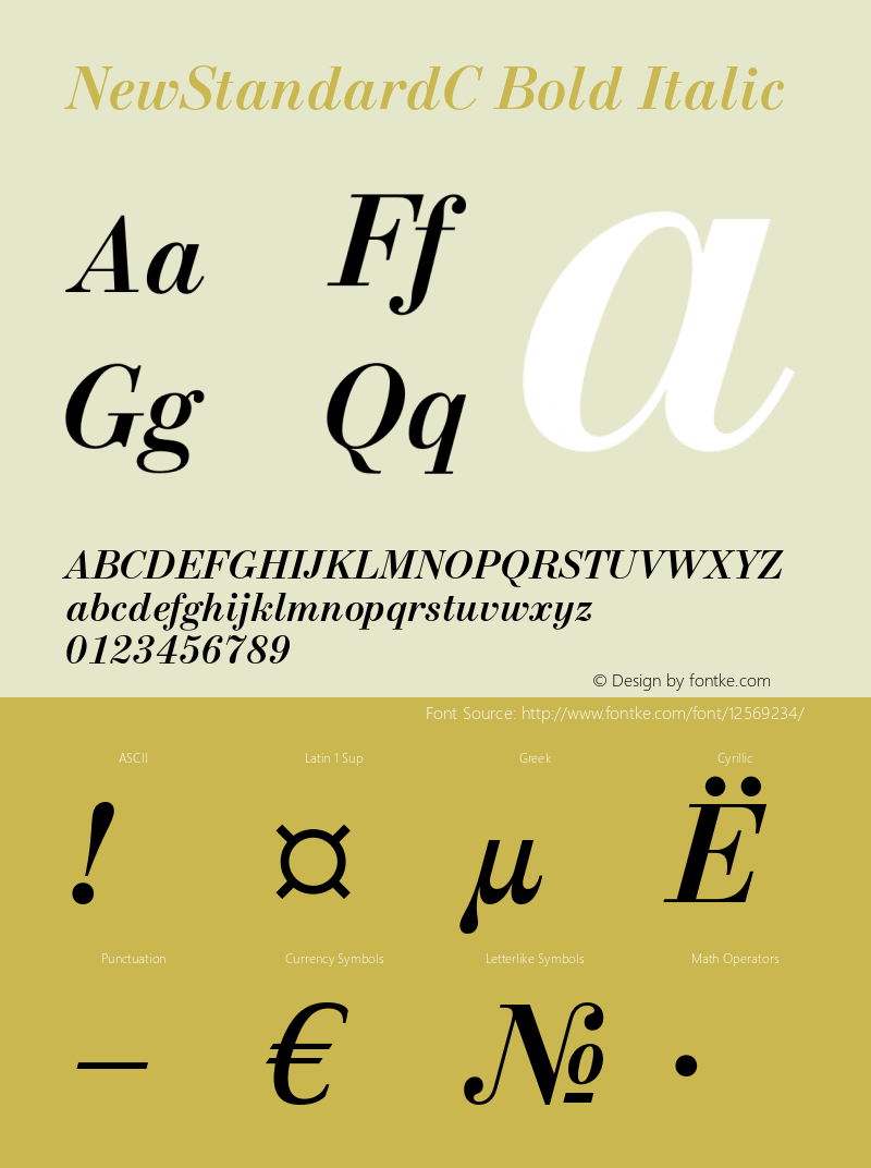 NewStandardC Bold Italic OTF 1.0;PS 001.000;Core 116;AOCW 1.0 161 Font Sample