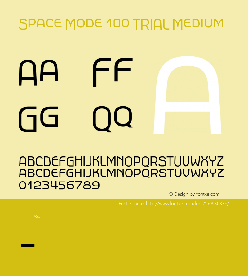 Space Mode 1.0 TRIAL Medium Version 1.000;hotconv 1.0.109;makeotfexe 2.5.65596 Font Sample