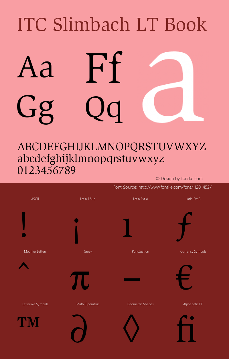 ITC Slimbach LT Book Version 006.000 Font Sample