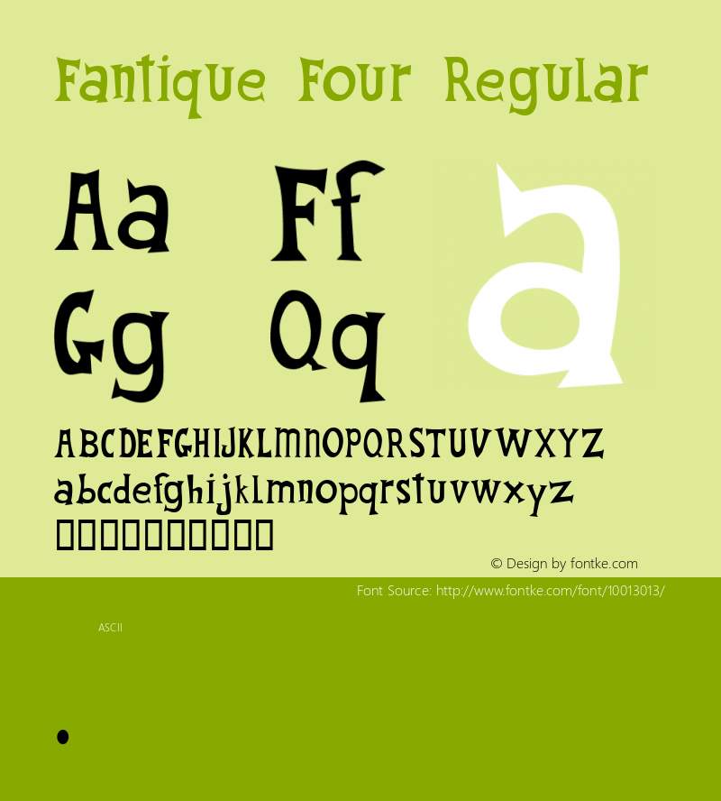 Fantique Four Regular 00.100.75 Font Sample