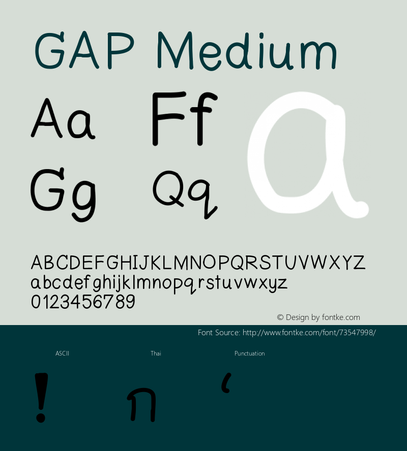 GAP Version 001.000 Font Sample