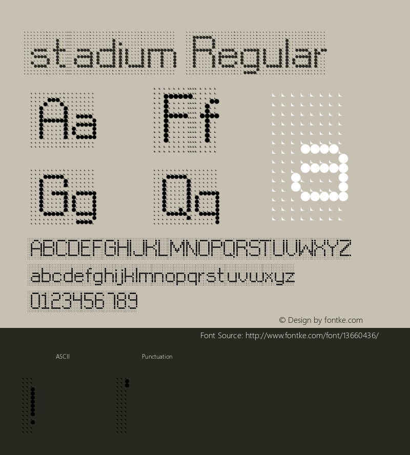 stadium Regular Version 1.0 Font Sample