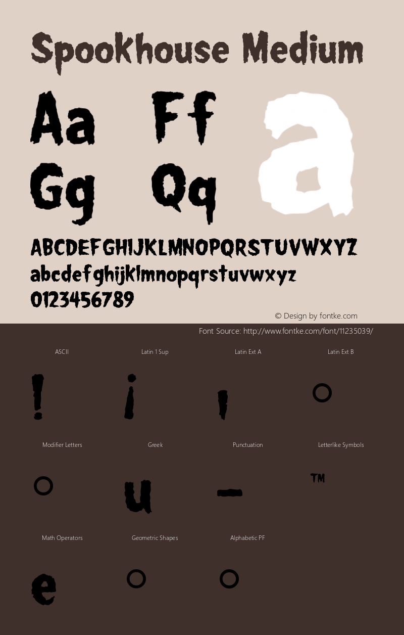 Spookhouse Medium Version 001.000 Font Sample