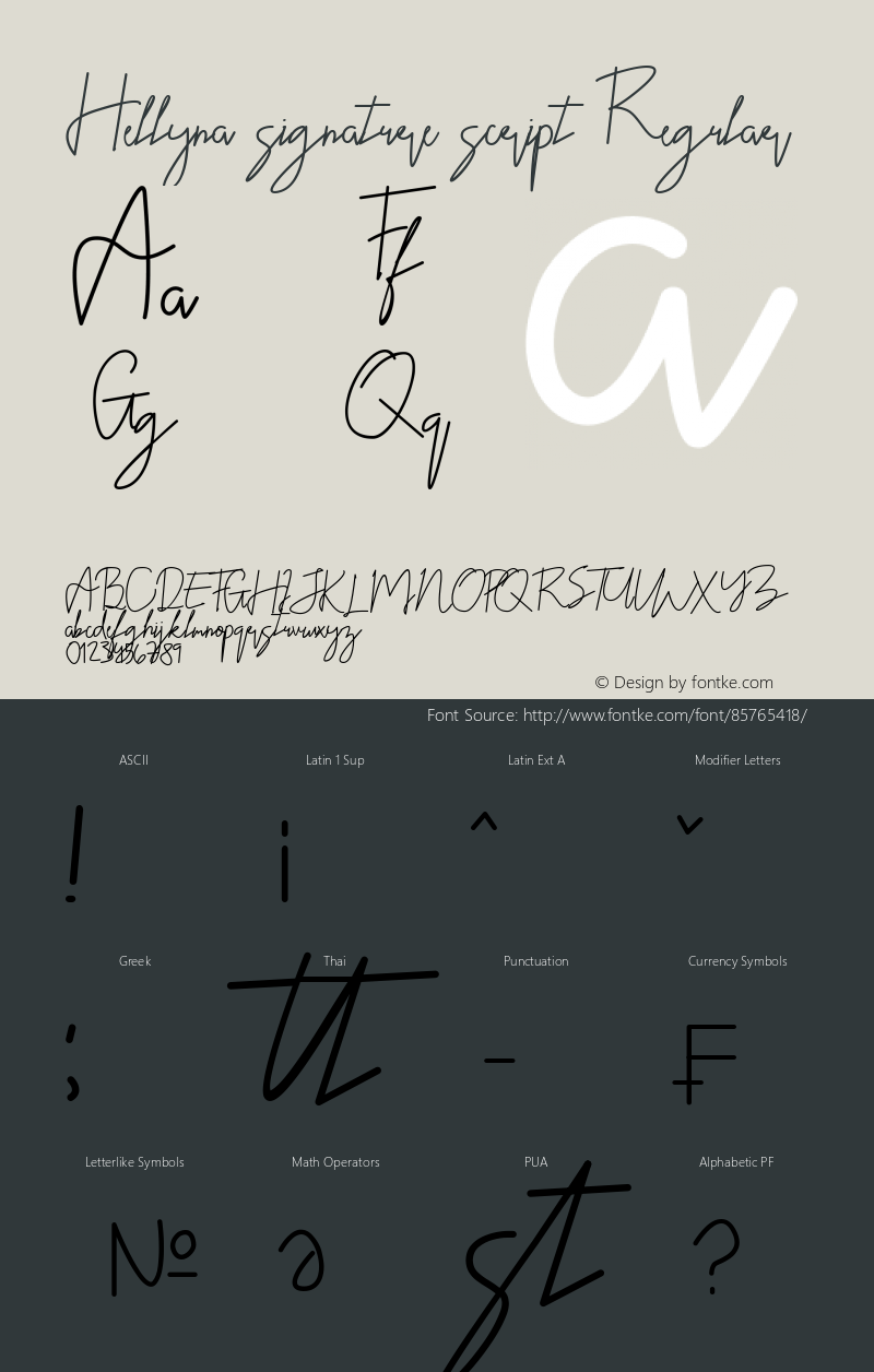 Hellyna signature script Version 1.00;November 28, 2020;FontCreator 11.5.0.2430 64-bit Font Sample
