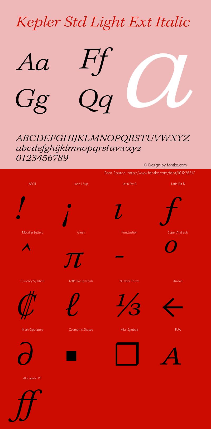 Kepler Std Light Ext Italic Version 1.009;PS 001.000;Core 1.0.38;makeotf.lib1.6.5960 Font Sample