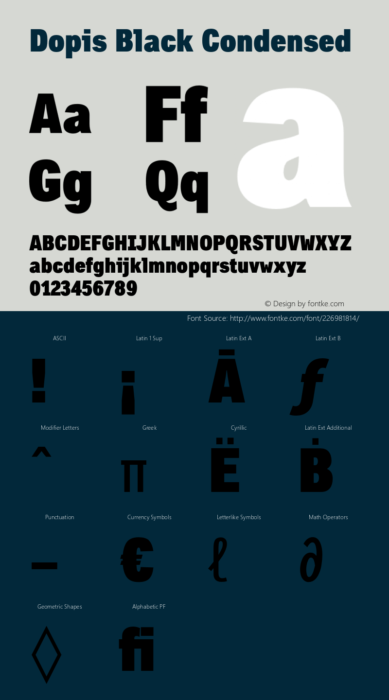 Dopis-BlackCondensed Version 1.000;com.myfonts.easy.tdf.dopis.condensed-black.wfkit2.version.53v9图片样张