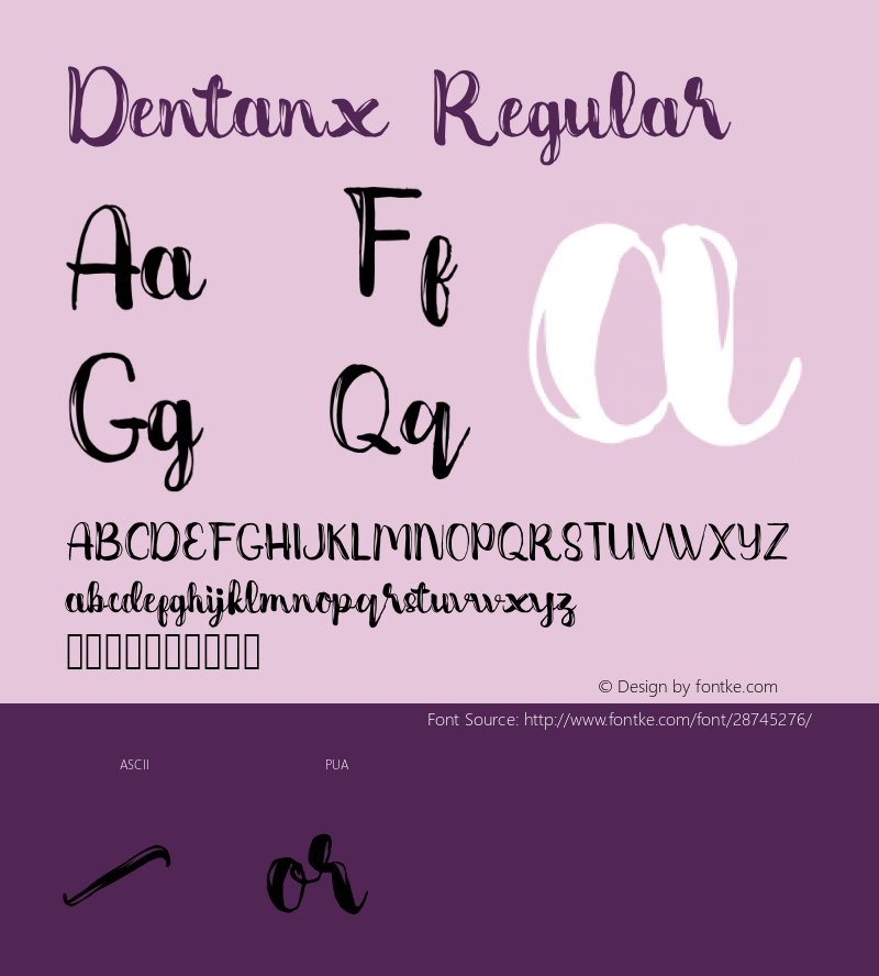 Dentanx Version 001.000 Font Sample