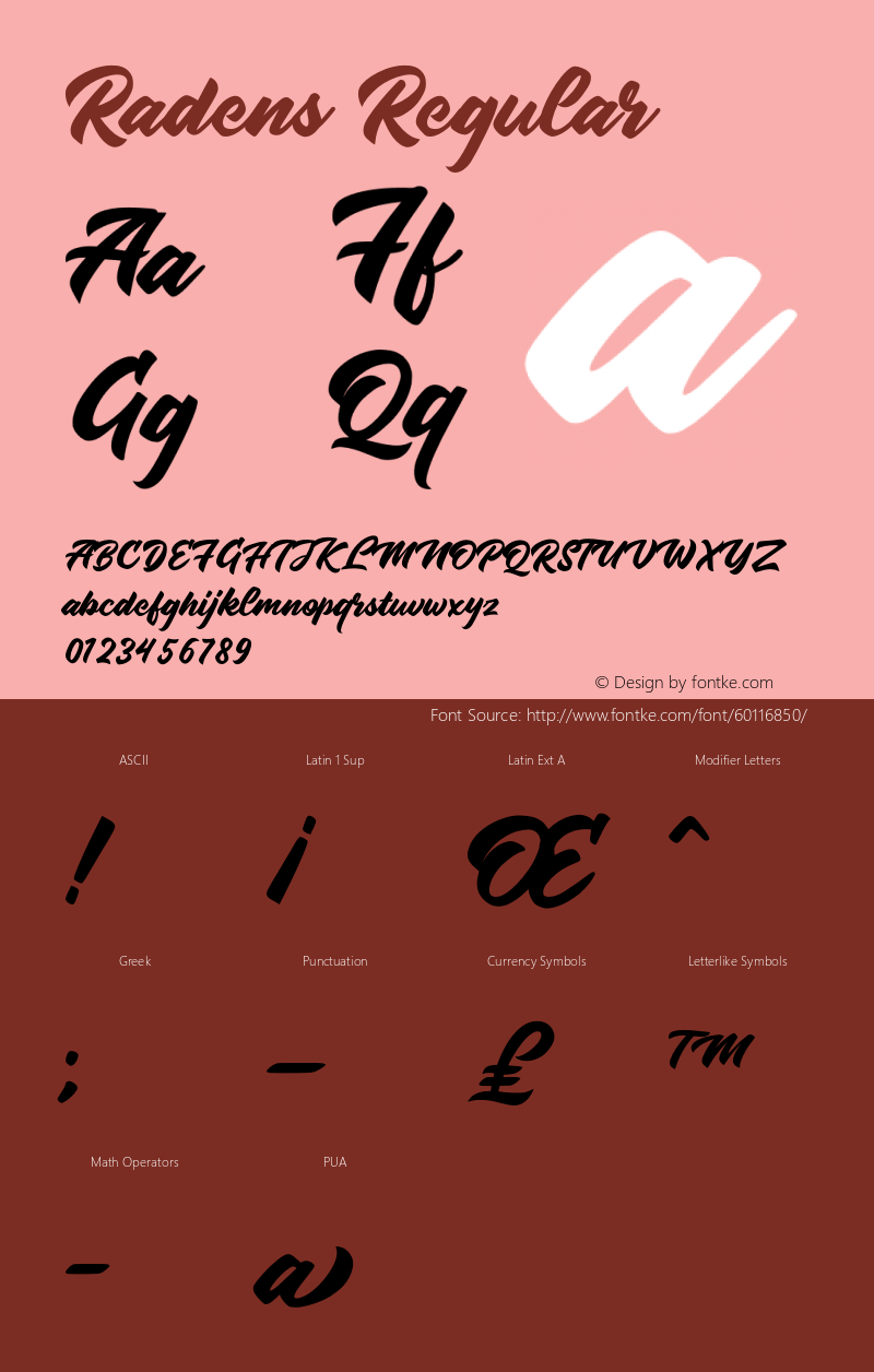 Radens Version 1.00;March 28, 2020;FontCreator 11.5.0.2427 32-bit Font Sample