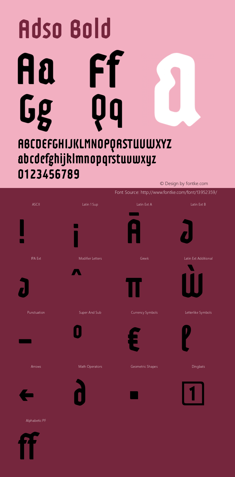 Adso Bold Version 2.001 Font Sample