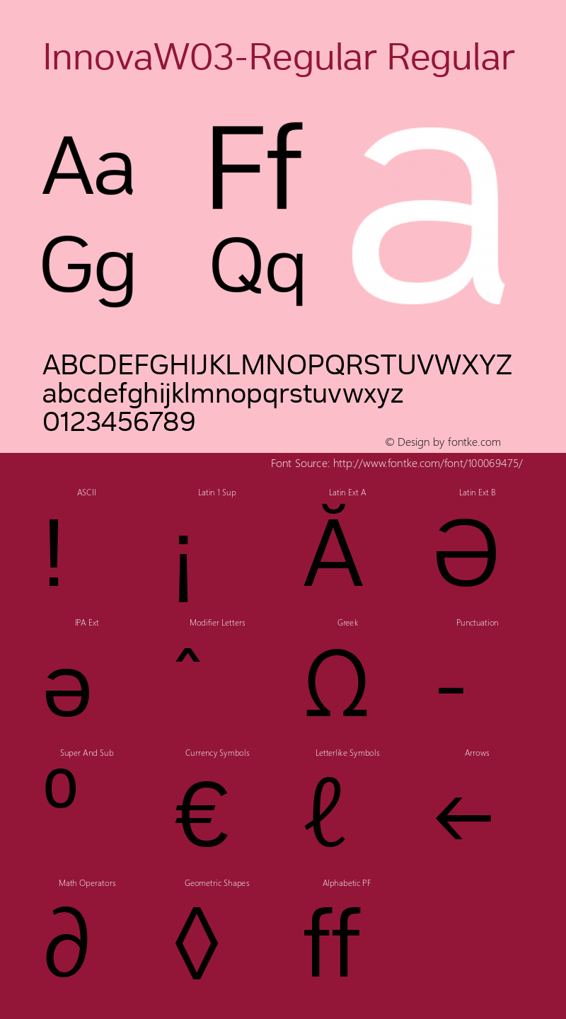 Innova W03 Regular Version 1.50 Font Sample