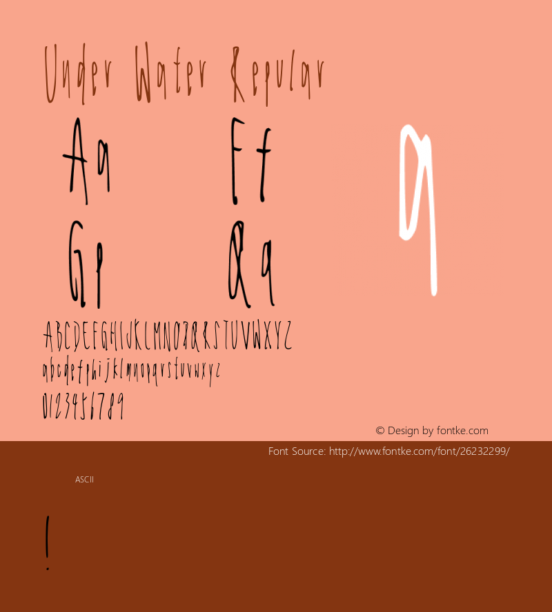 Under Water Regular Version 001.001 Font Sample