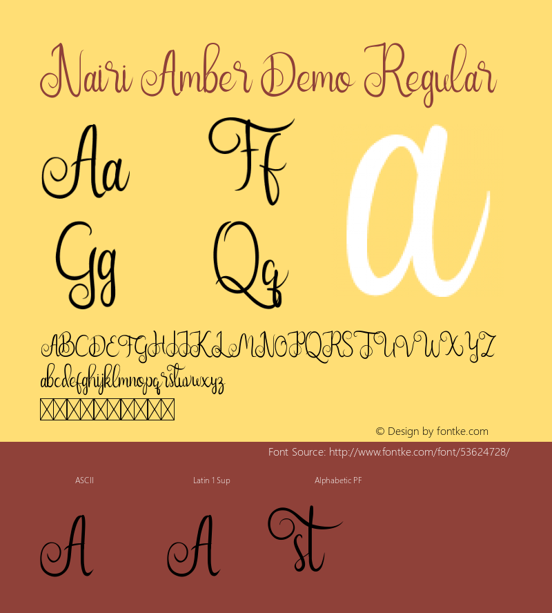 Nairi Amber Demo Version 1.002;Fontself Maker 3.1.2 Font Sample