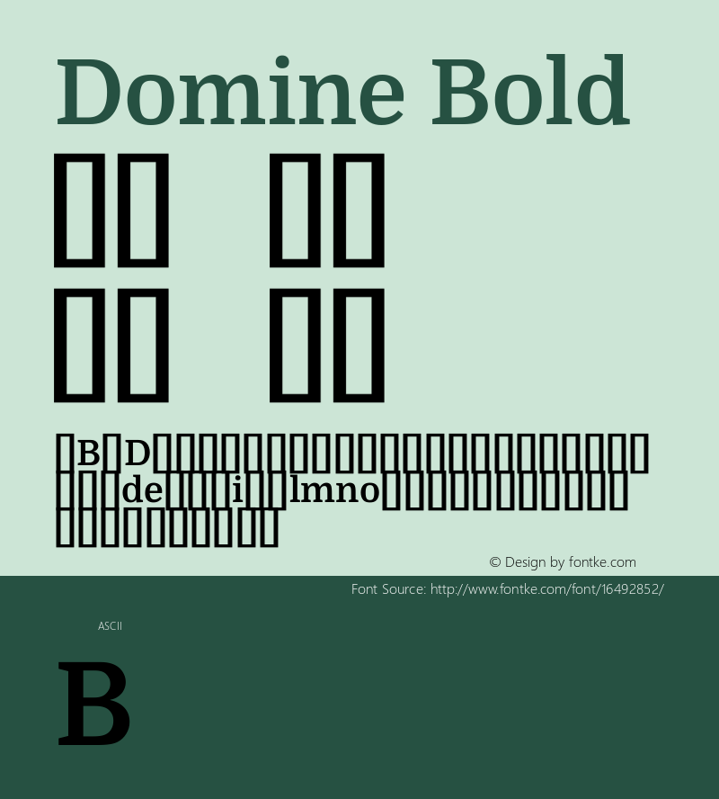 Domine Bold Version 1.000; ttfautohint (v0.93) -l 8 -r 50 -G 200 -x 14 -w 