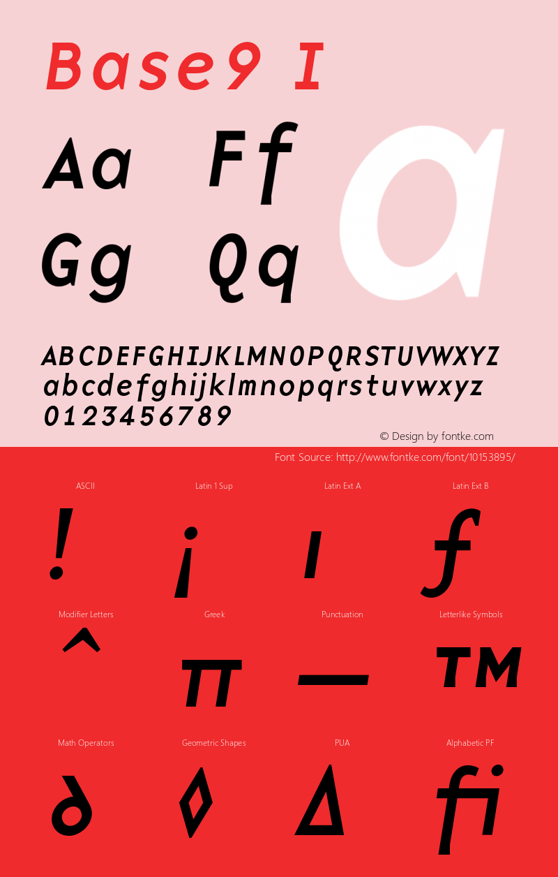 Base9 I 001.000 Font Sample