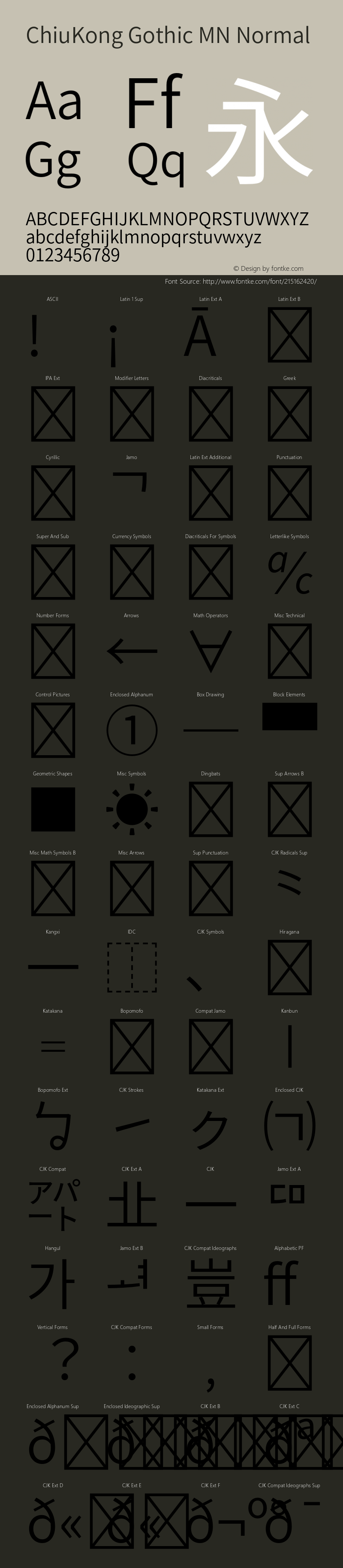 ChiuKong Gothic MN Normal Version 1.230图片样张
