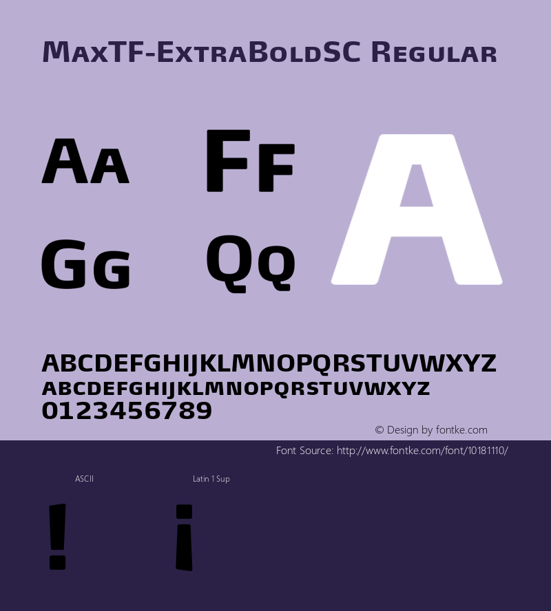 MaxTF-ExtraBoldSC Regular 4.460 Font Sample